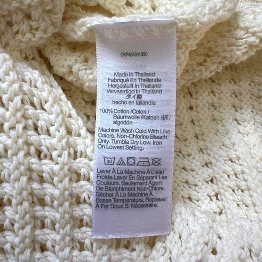 NWT Madewell White Cream Open-Knit Crochet Tank Top Sleeveless Beachy Summer - S - Picture 3 of 6